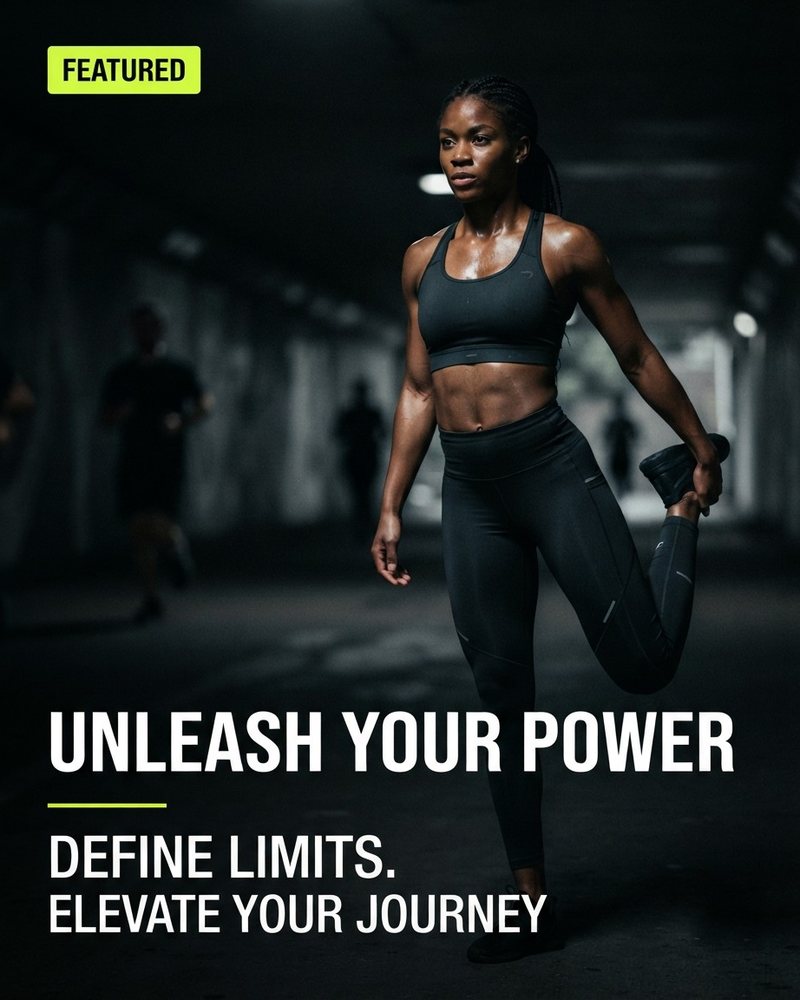 Sportistkinja se isteže u tunelu: Unleash your power