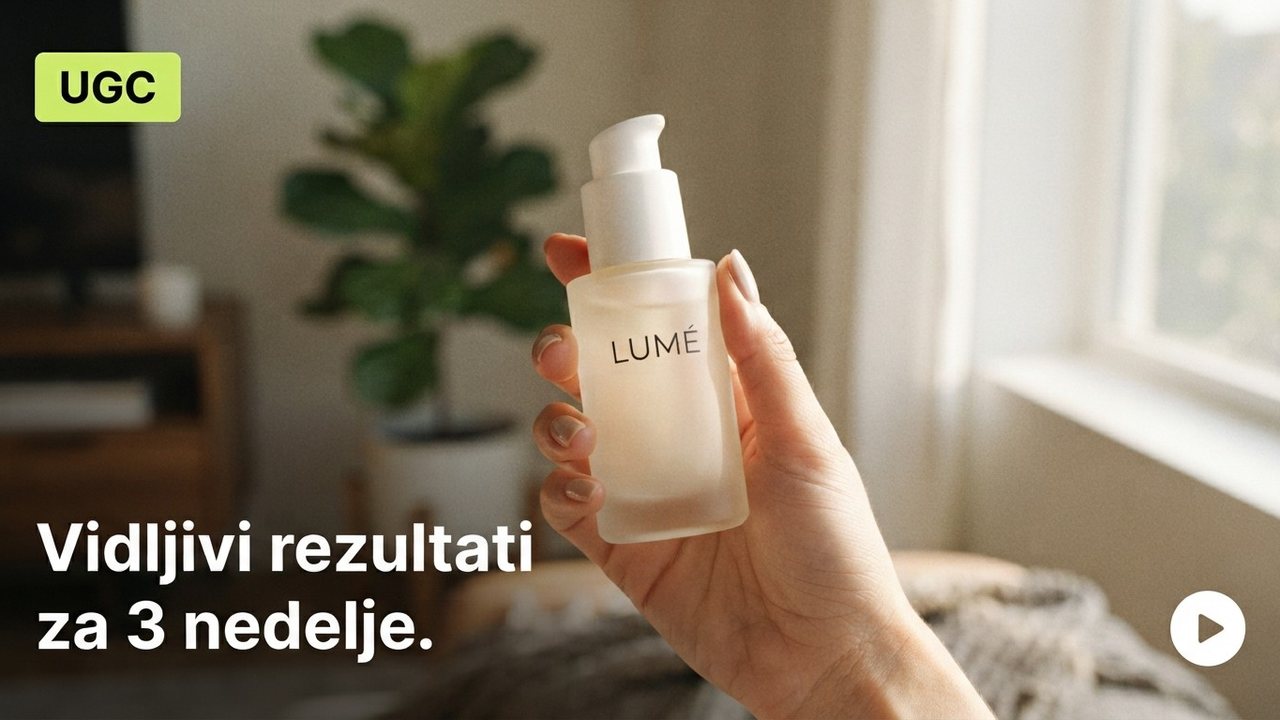 Ruka drži LUMÉ serum: Vidljivi rezultati za 3 nedelje