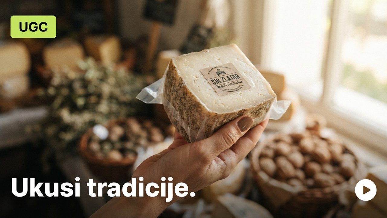 Ruka drži komad sira Zlatar: Ukusi tradicije
