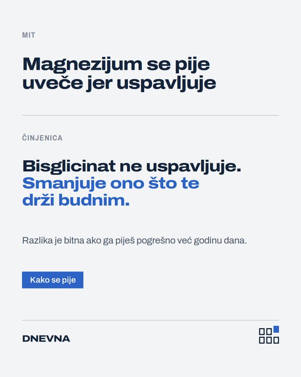 DNEVNA — Mit: magnezijum se pije uveče jer uspavljuje